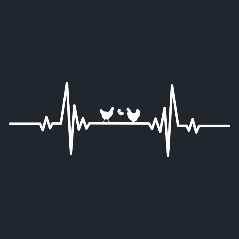 Heartbeat zwei Hühner und zwei Eier