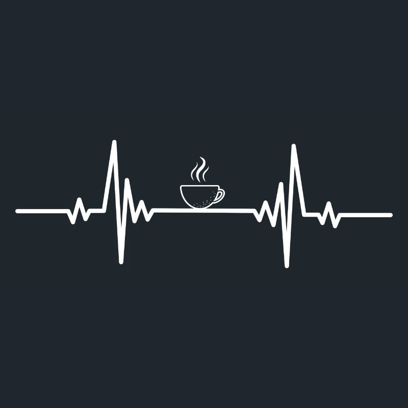 Palpitations cardiaques tasse blanche café