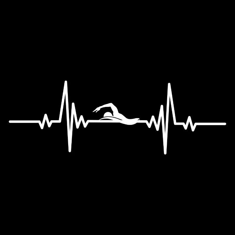 Heartbeat active swimming man