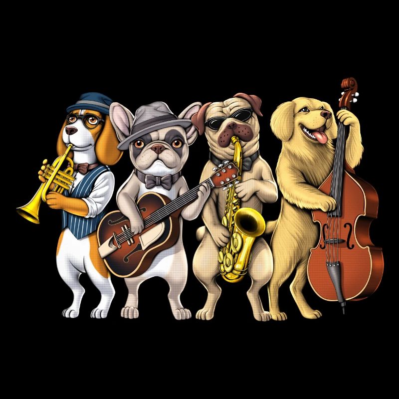 Hunde Jazzmusiker