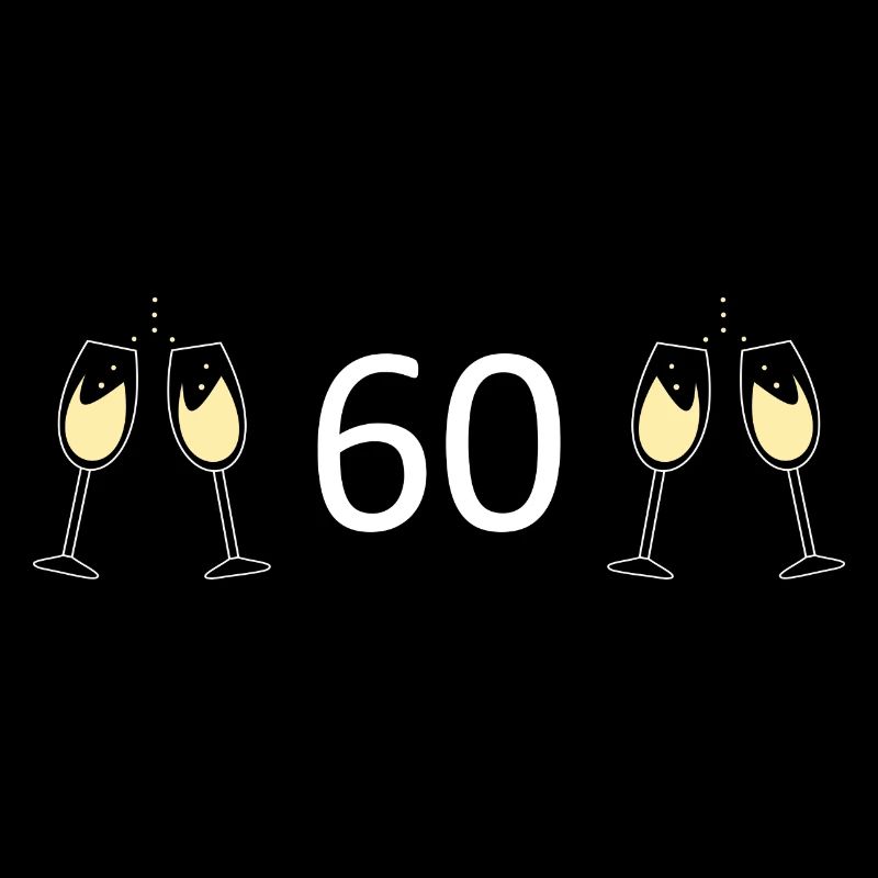 60e anniversaire 60 ans 60 Numéro 60 Blanc