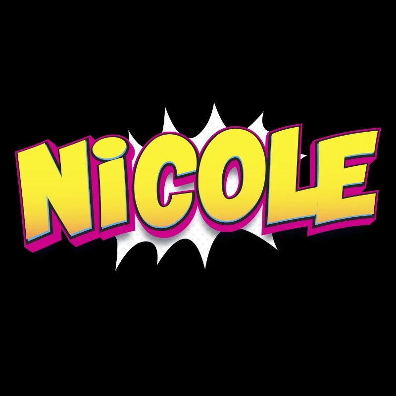 Nicole Benutzerdefinierter Name Comic-Buch-Stil Pop-Art,