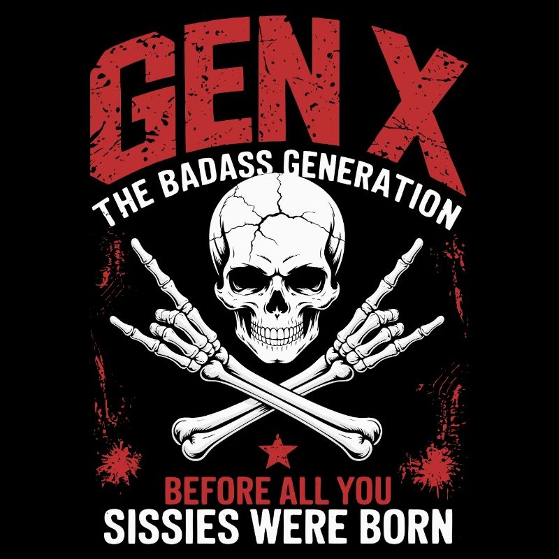 Gen X The Badass Generation Skull Design