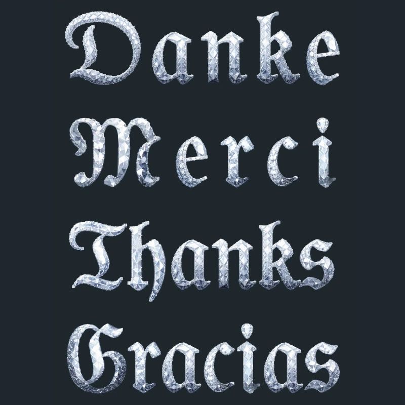 Multilinguale Dankesbotschaft Eiskristall