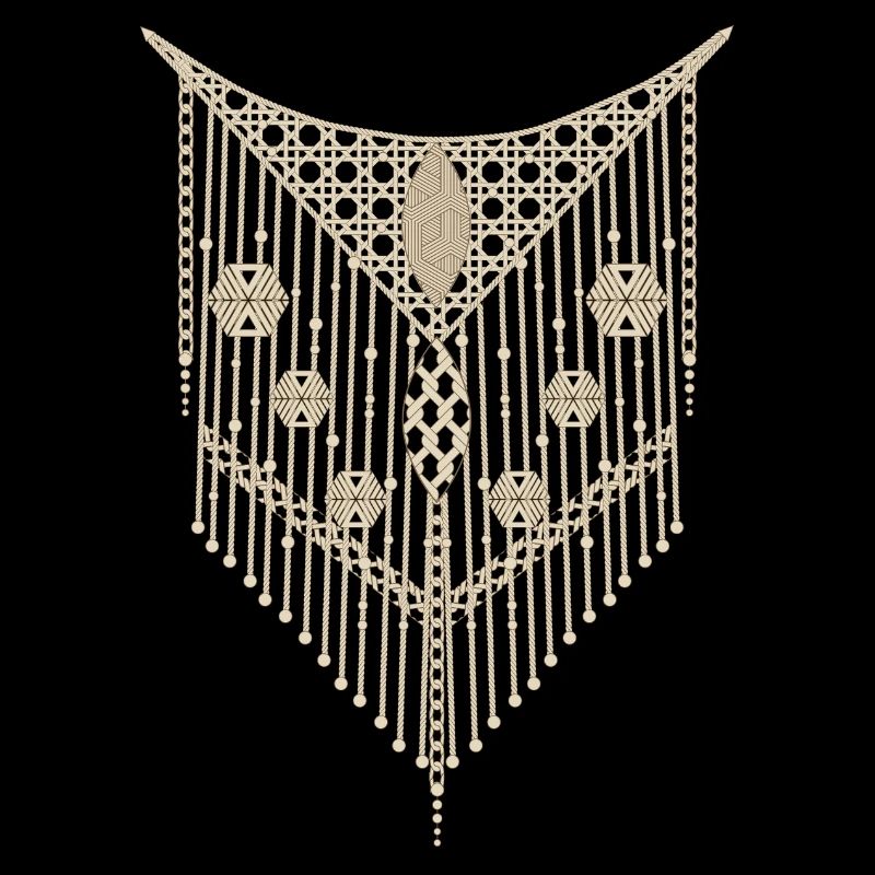 Ornement de macramé fin avec des détails géométriques