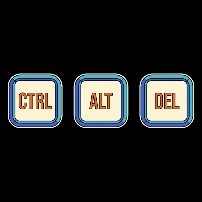 Touches de clavier rétro CTRL ALT DEL