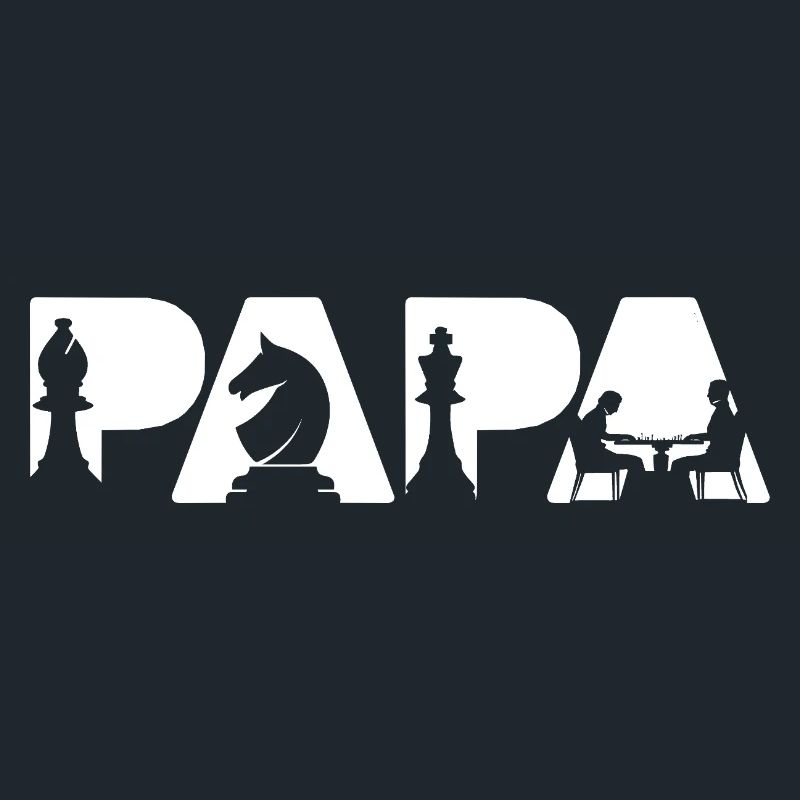 Papa Chess Player Board Game Dad Chess Dad