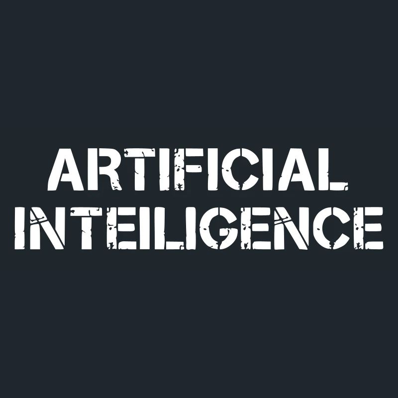 Artificial Intelligence Text Grunge Logo