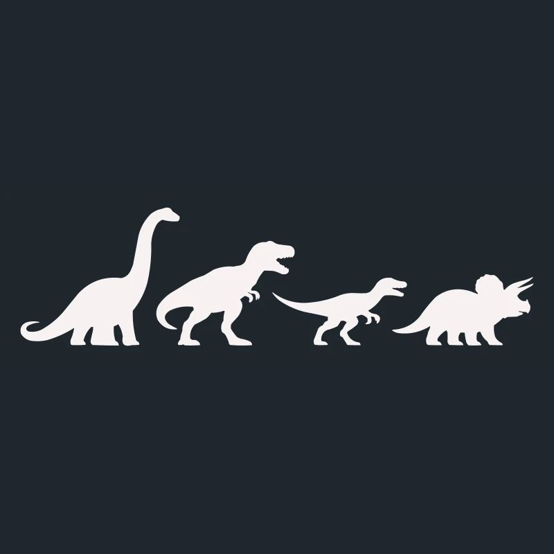 Dino silhouettes in retro style