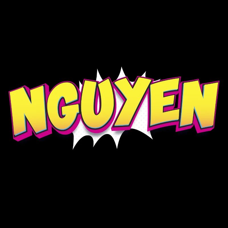 Nguyen Benutzerdefinierter Name Comic-Buch-Stil Pop-Art,