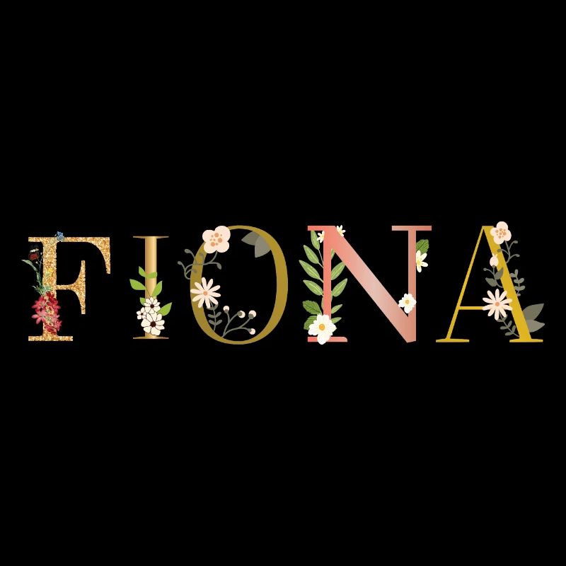 FIONA Name mit Blumen geschmückt