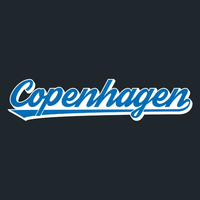 Lettrage de Copenhague Graphique bleu-blanc