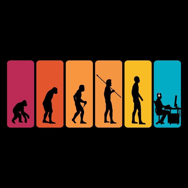 Gamer Evolution Awesome Vintage Evolution Of Man