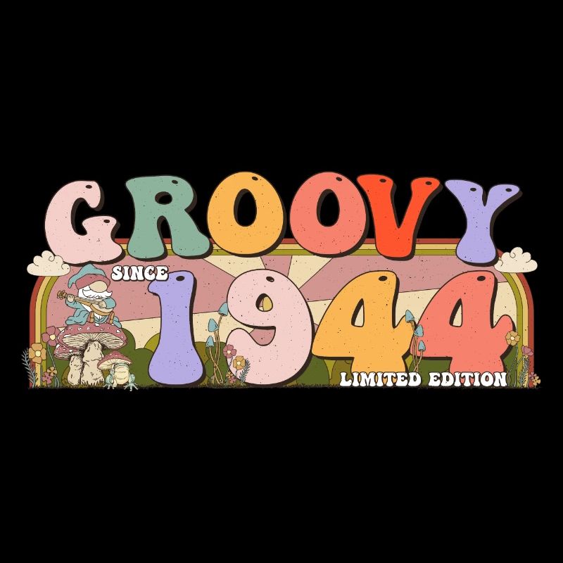 Groovy Since 1944 Retro Hippie 79th Birthday