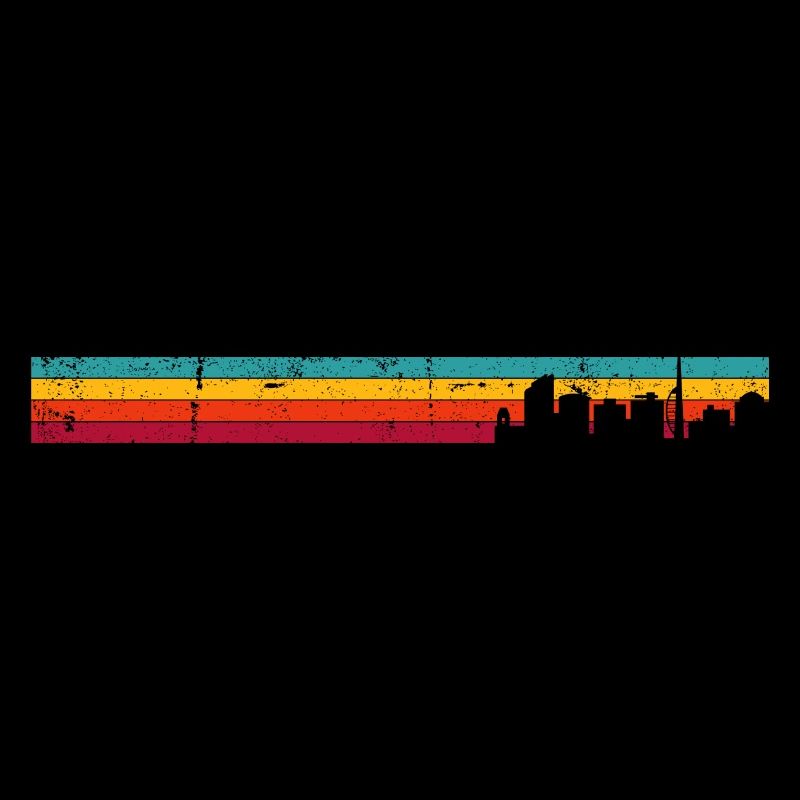 Retro Skyline Sunset Stripes