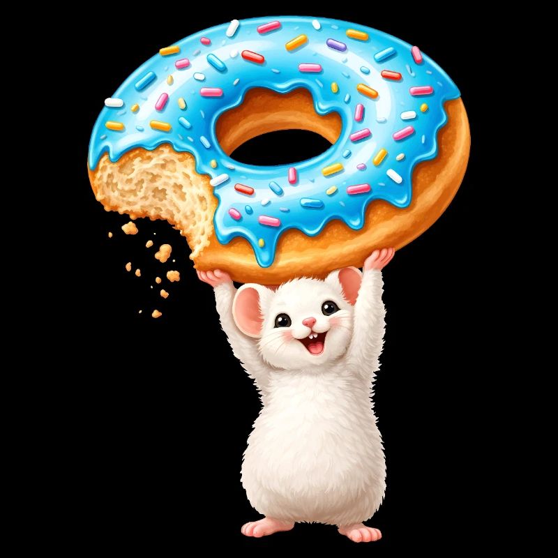 Souris au Donut – Dessin animé mignon