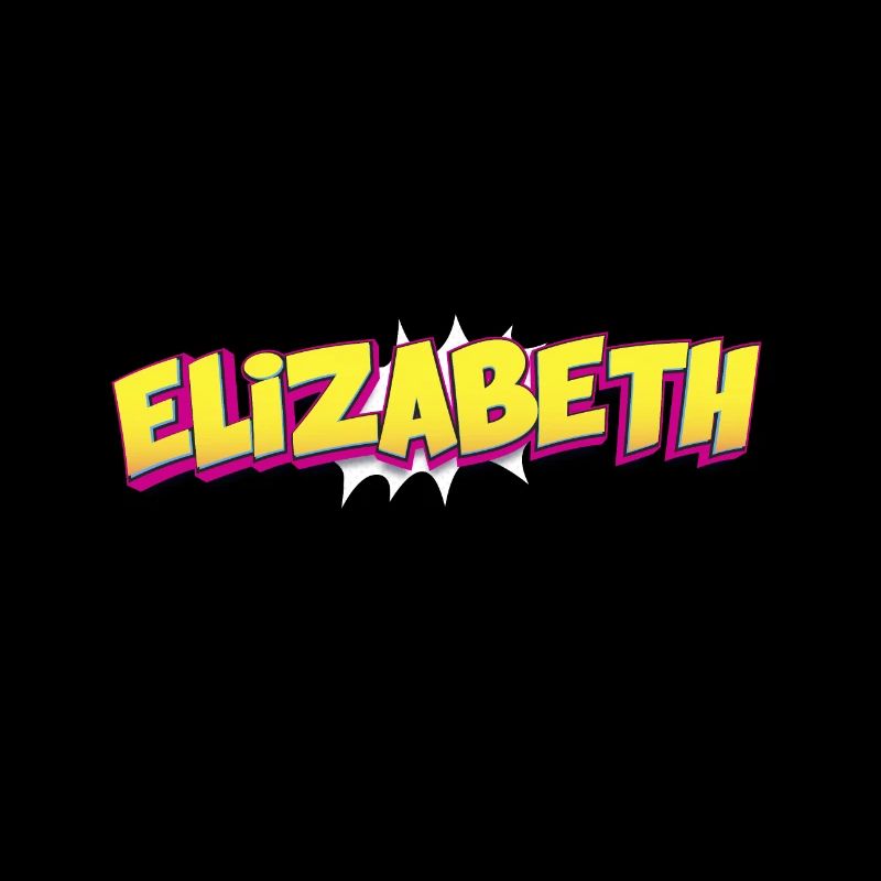 Elizabeth Benutzerdefinierter Name Comic Book Stil Pop Art,