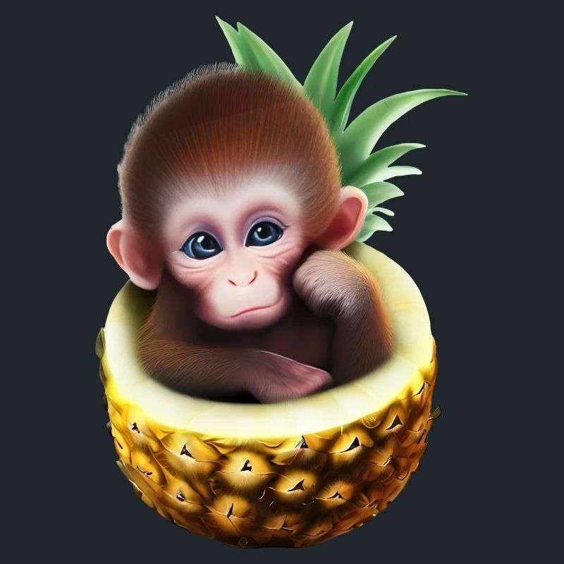 Kleiner Affe in einer Ananas