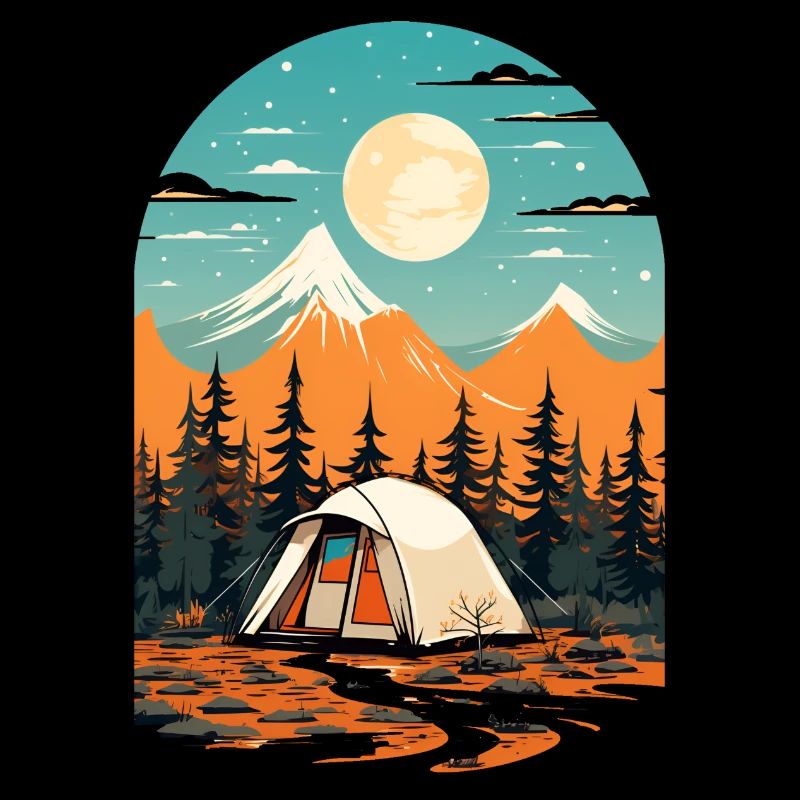 Conception de camping rétro