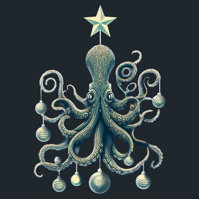 Christmas Octopus with Tree Decorations