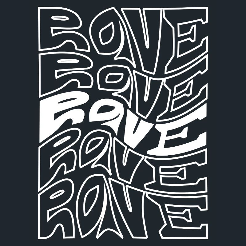 Rave Typography Waves Pattern