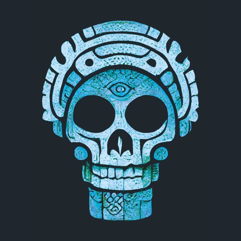 Blauer Maya-Schädel