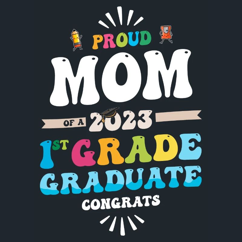 Stolze Mutter einer 1. Klasse des Abschlusses 2023