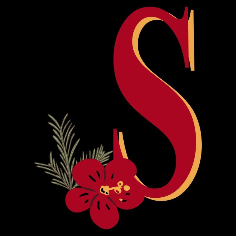 Lettre S avec fleur