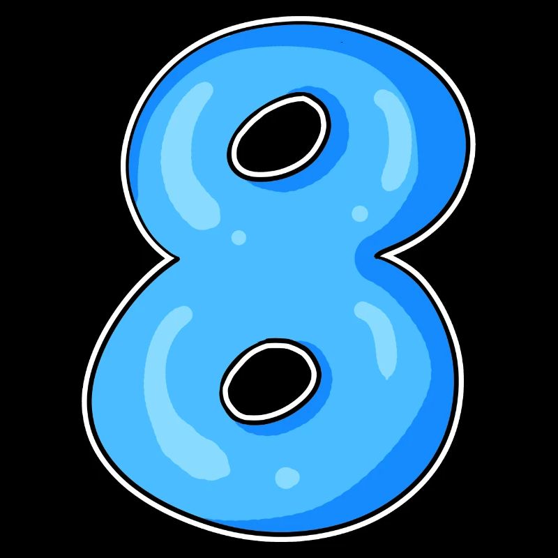 Numéro 8 Numéro Huit Motif Bleu