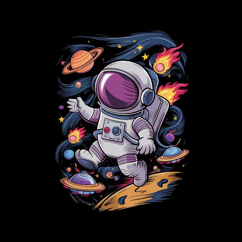 Space adventure for kids with astronaut
