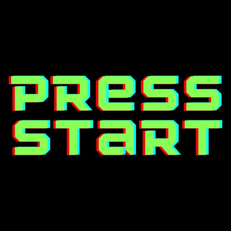 Press Start Arcade flipper vert fluo rétro