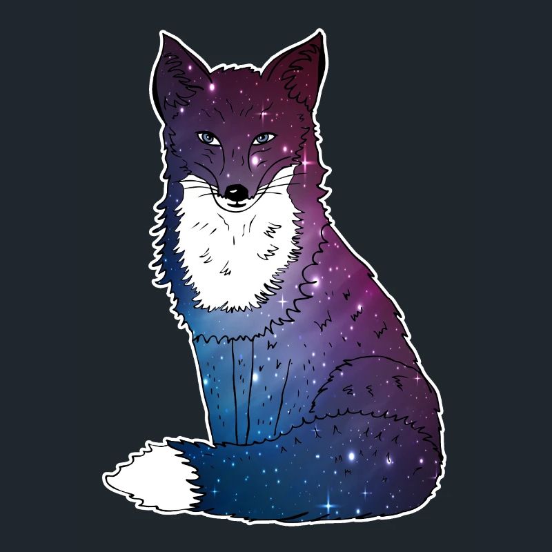 Fox with starry sky, Space, Galaxy, Space