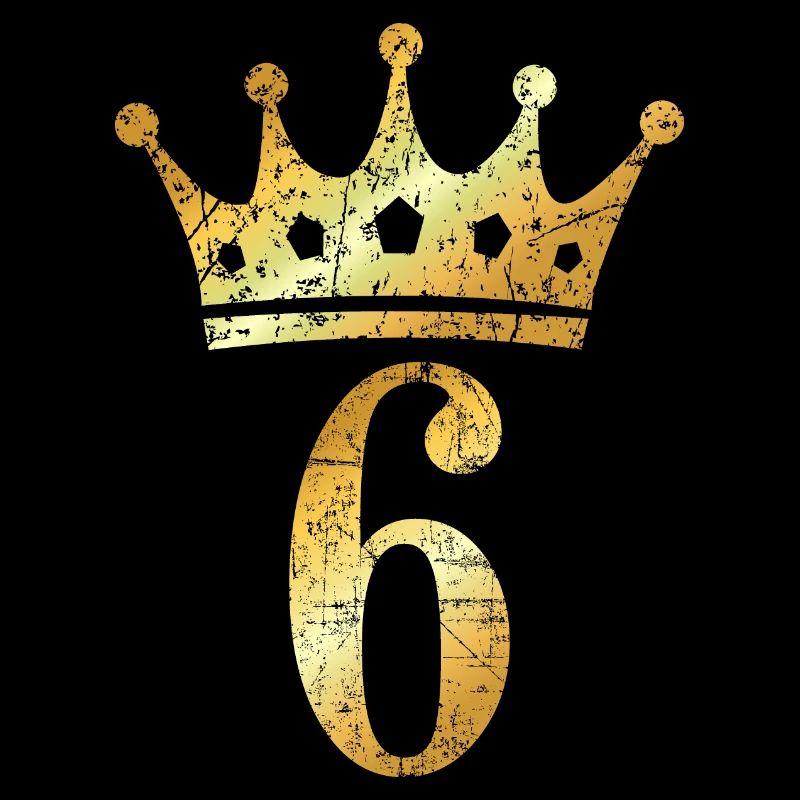 Krone Nummer 6 (Vintage Goldgelb) 6. Geburtstag