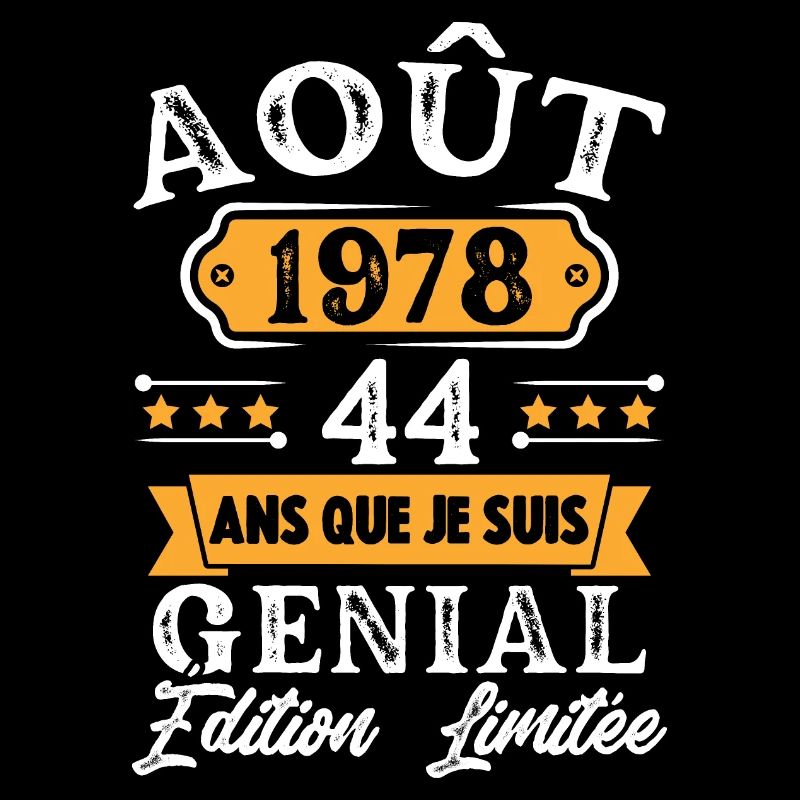 Cadeau D'anniversaire 44 Ans Août 1978 Rétro