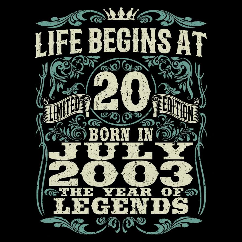 la vie commence à 20 ans - né en juillet 2003