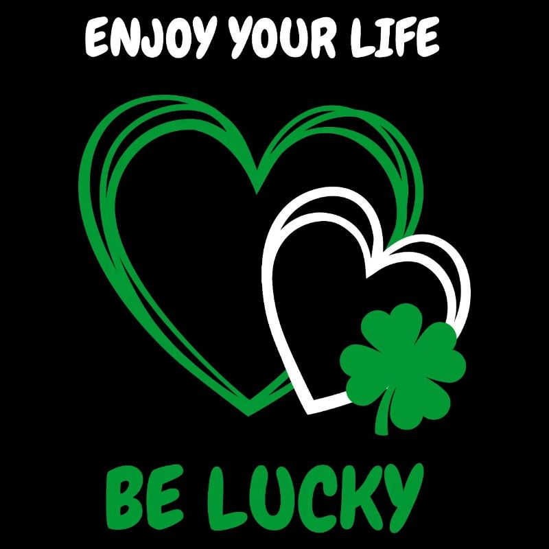 Enjoy Life & be lucky – Herz mit Kleeblatt