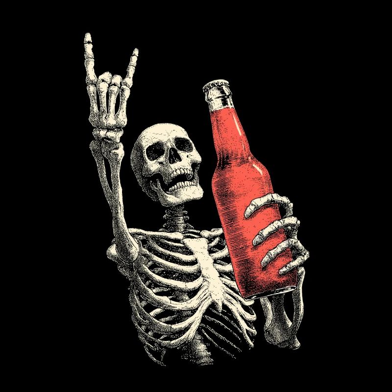 Skeleton with Bottle Party