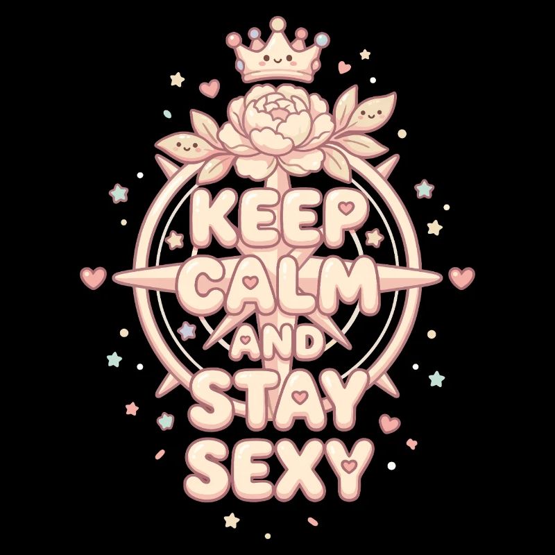 Reste calme Reste sexy : Un design pastel Kawaii mignon