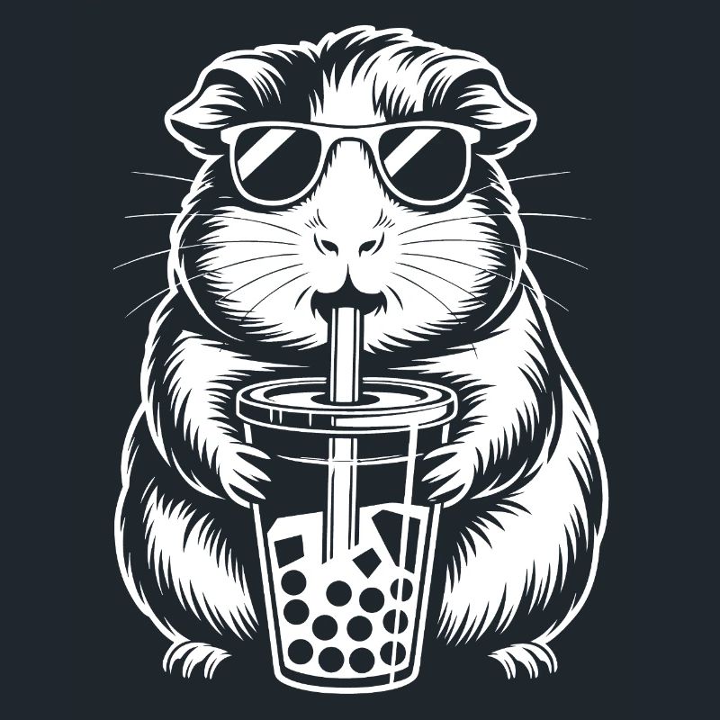 Guinea pig with bubble tea