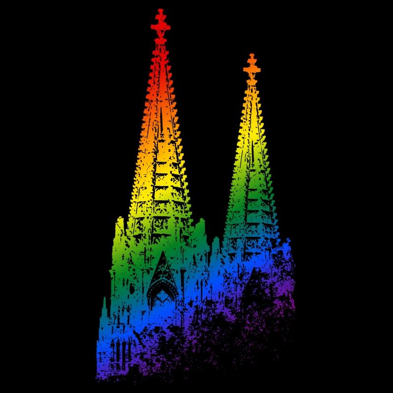 Cologne Cathedral LGBTQ Pride Rainbow Silhouette Cologne