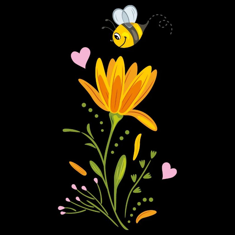 Joli design floral avec abeille