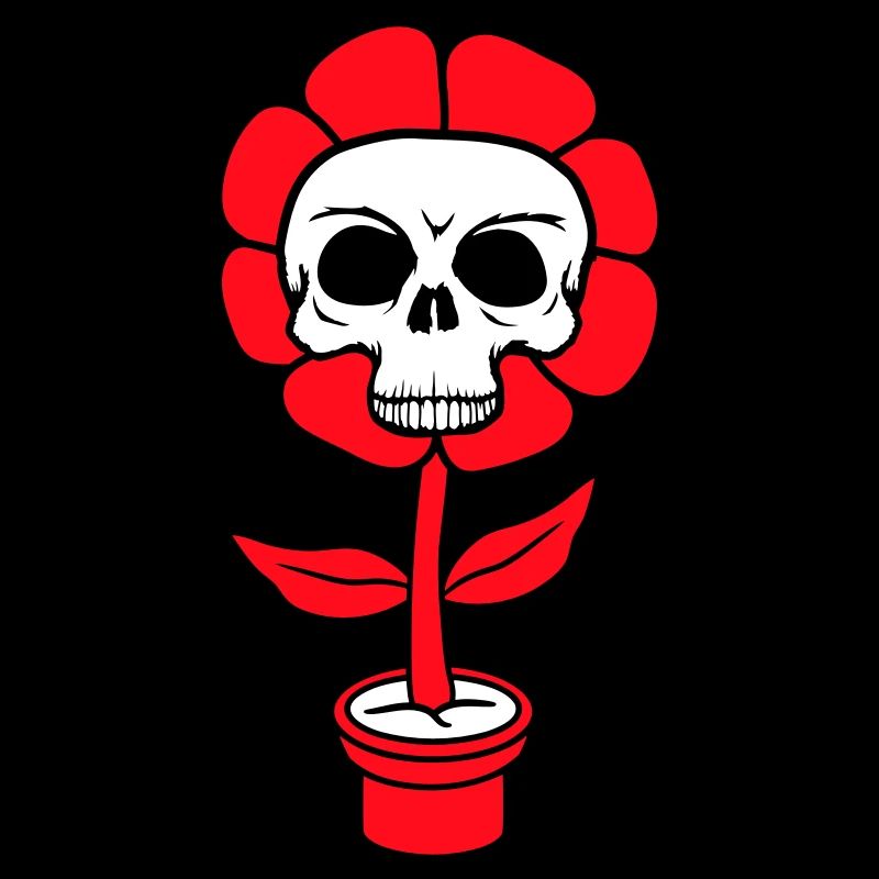 Böse Halloween Blume Totenkopf Schädel Horror Topf