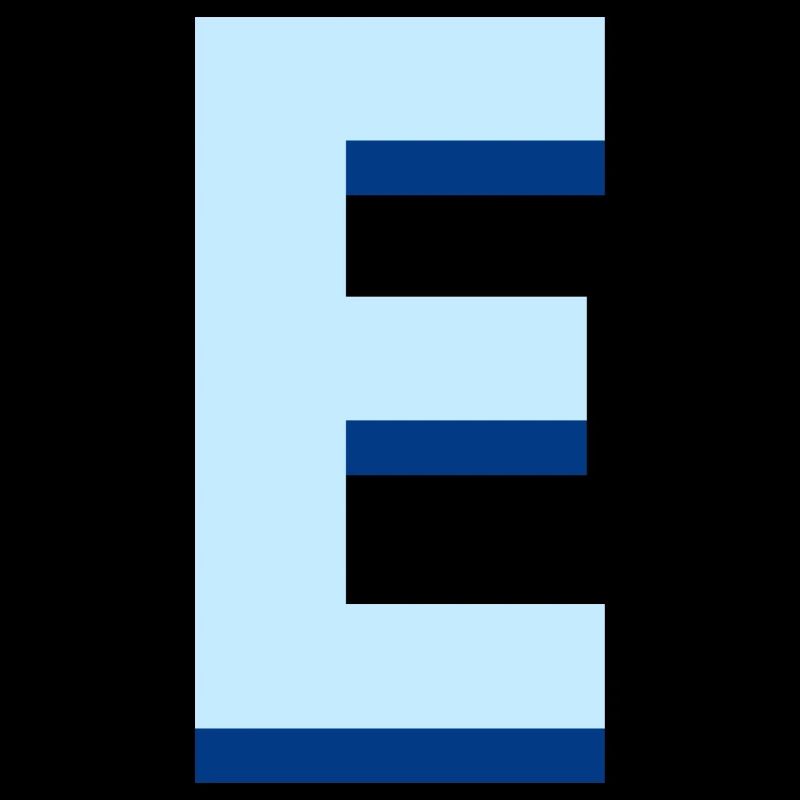 Pop and modern blue letter e