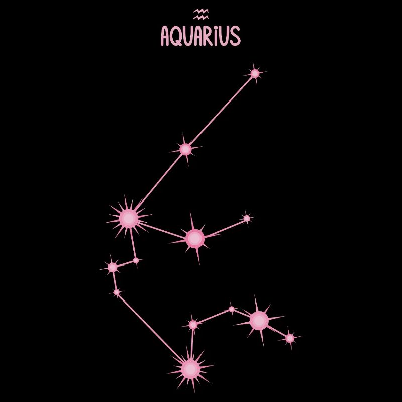 Signe du zodiaque Verseau, constellation rose