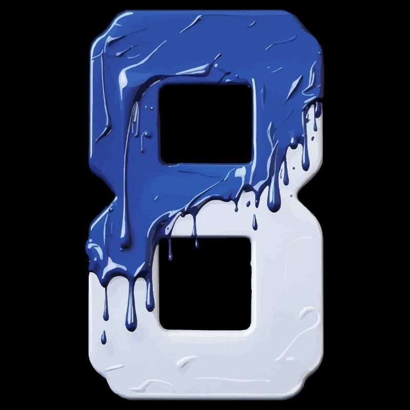 NON. 8 NUMÉRO 8 BLEU BLANC 8E ANNIVERSAIRE