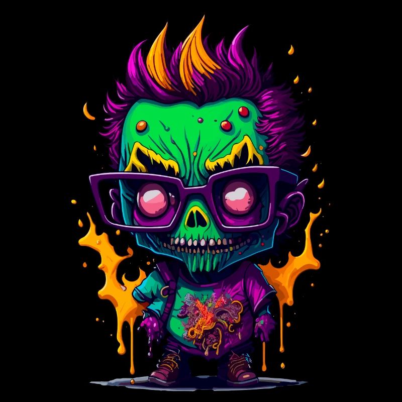 Colorful cool zombie