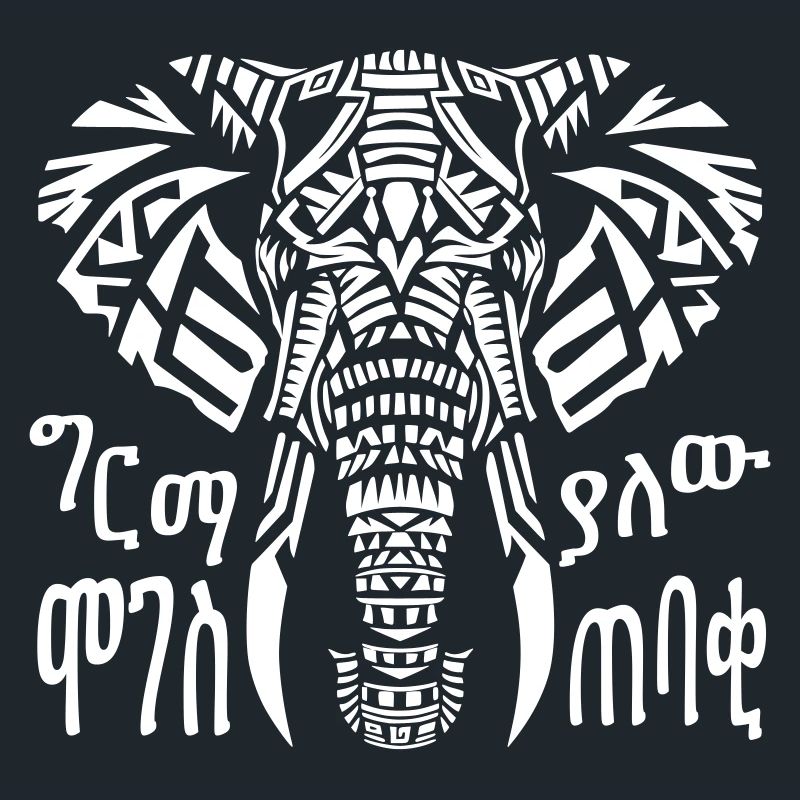 Elephant mysterious geometric with African Script