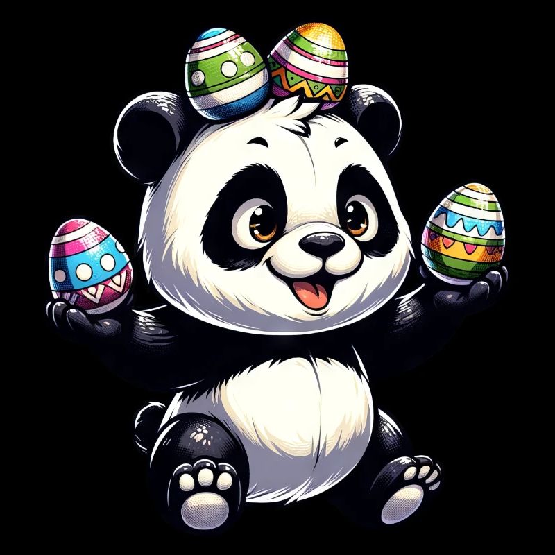Cute Panda & Funny Easter Eggs