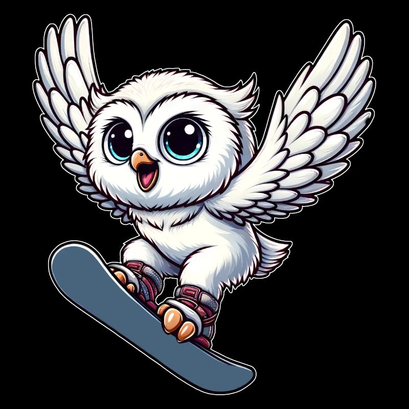 Eule snowboard snowboarder schneeeule Wintersport
