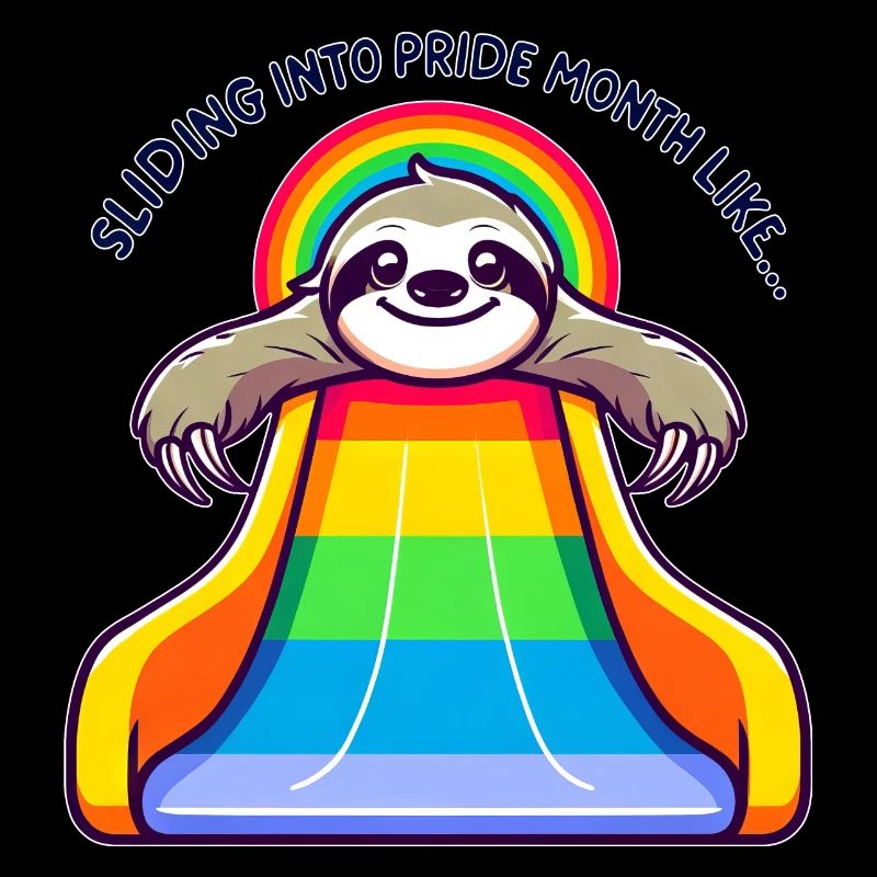 LGBTQ Pride Sloth Rainbow Slide